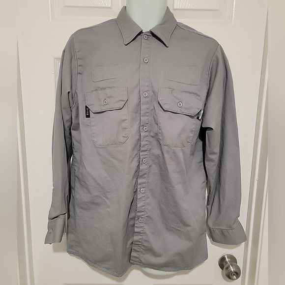 Steelguard FR Shirt Men's Regular Gray Button Up Westex Cat2 Size Medium - Picture 1 of 9